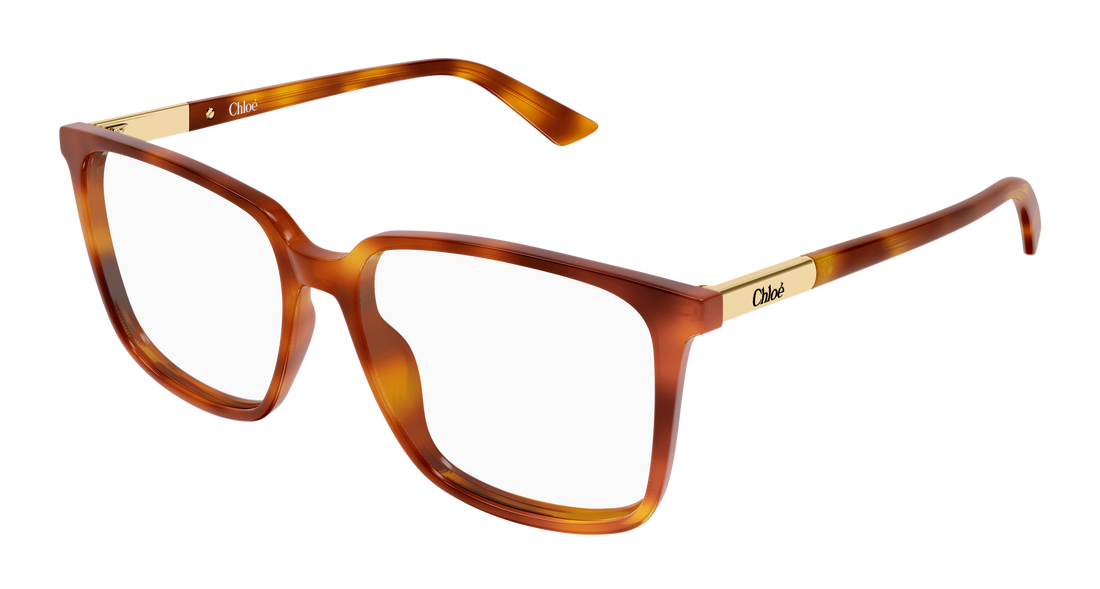 Brillen chloé ch0369o 002 havana rectangular / squared femenino größe 55mm - Hauptansicht