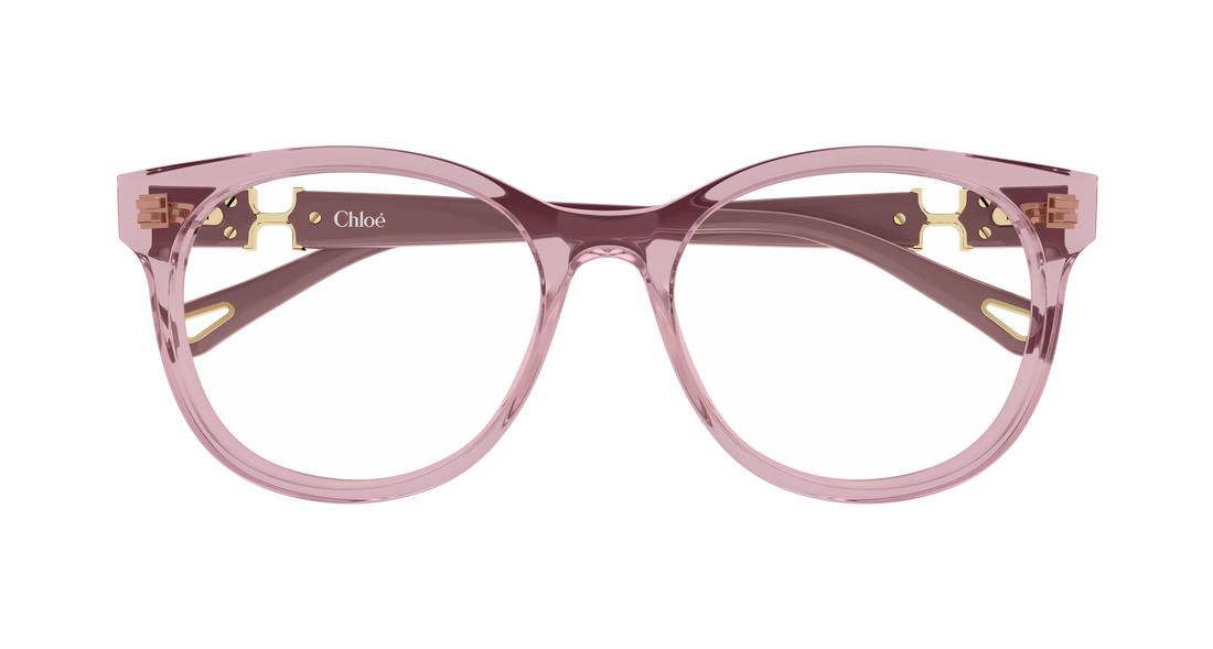 Óculos graduados chloé ch0375o 003 rosa round/oval/panthos femenino tamanho 54mm - Vista de detalhe