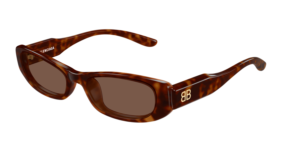 Solbriller balenciaga bb0510s 003 havana rectangular / squared femenino størrelse 55mm - Hovedvisning