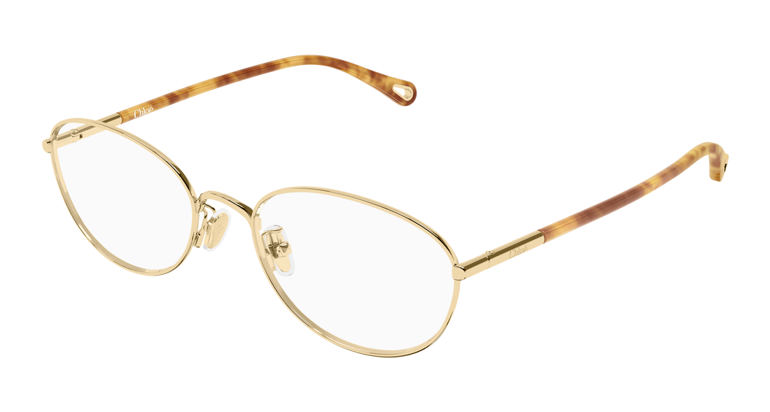 Briller chloé ch0402oa 002 dorado round/oval/panthos femenino størrelse 56mm - Hovedvisning