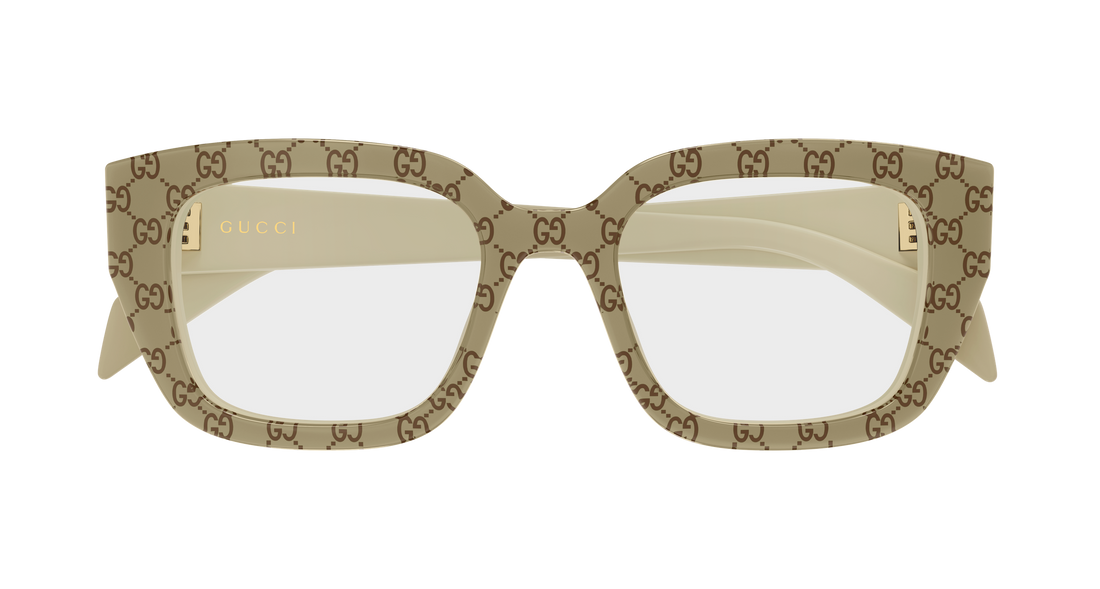 Occhiali da vista gucci gg2021o 005 beige cat eye femenino taglia 50mm - Vista dettagliata