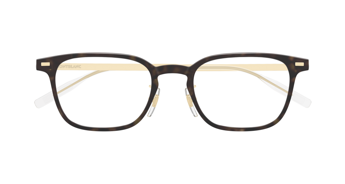 Prescription glasses montblanc mb0467ol 009 havana rectangular / squared masculino size 54mm - Detailed view