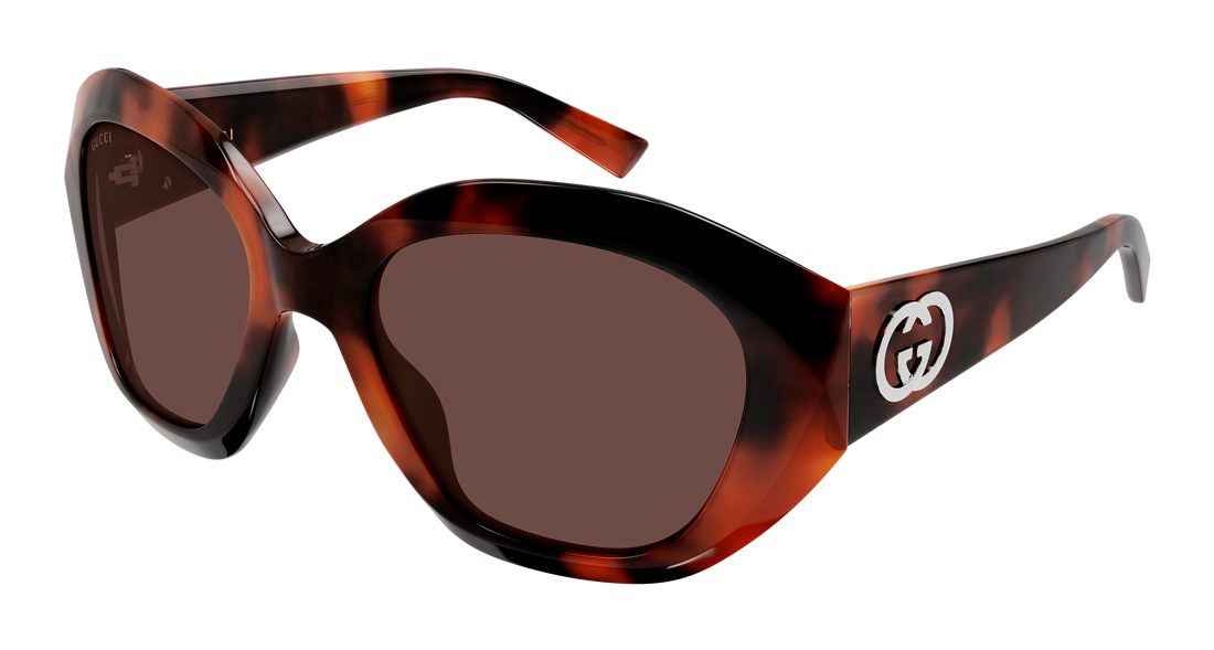 Solglasögon gucci gg2200s 002 havana geometrical/directional femenino storlek 56mm - Huvudvy