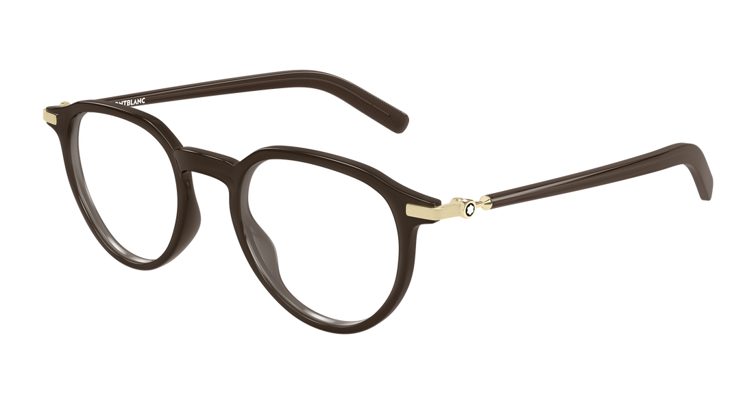 Brillen montblanc mb0495o 004 marron round/oval/panthos masculino größe 49mm - Hauptansicht
