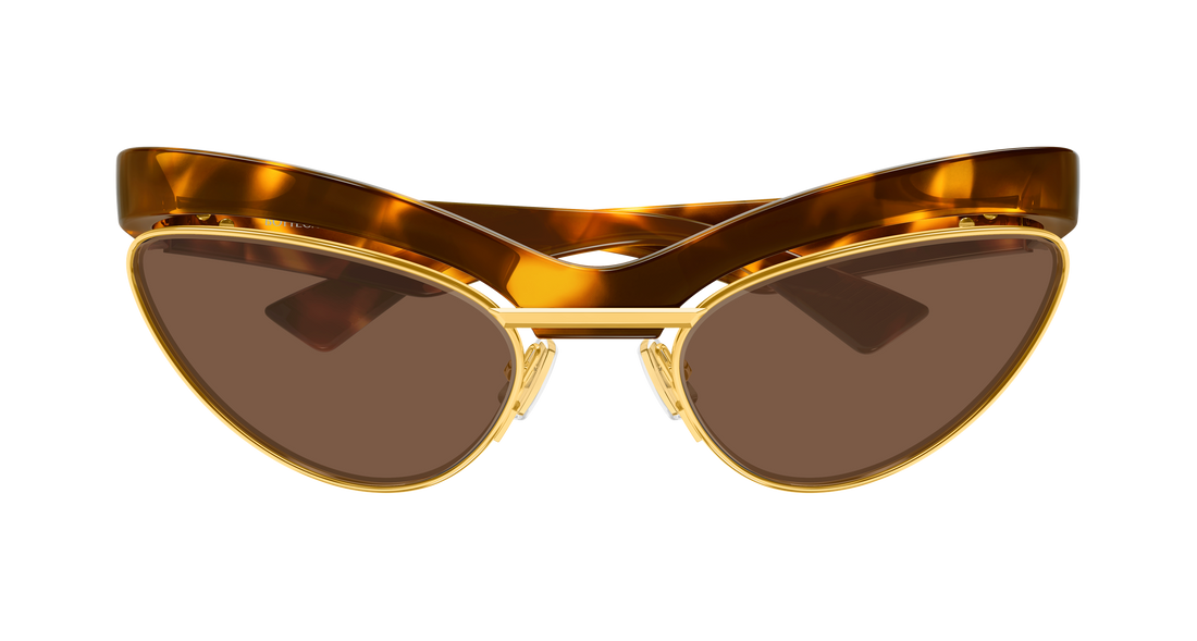 Occhiali da sole bottega veneta bv1480s 004 havana unisex taglia 59mm - Vista dettagliata
