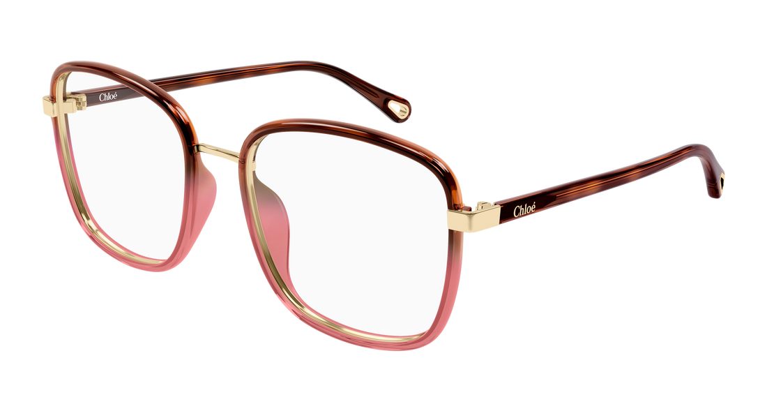 Brillen chloé ch0034o 026 havana rectangular / squared femenino maat 53mm - Hoofdaanzicht