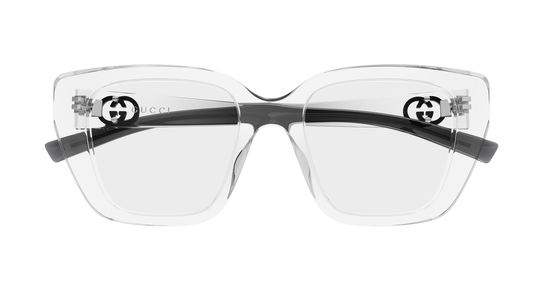 Lunettes de vue gucci gg2028o 004 transparente cat eye femenino taille 50mm - Vue détaillée