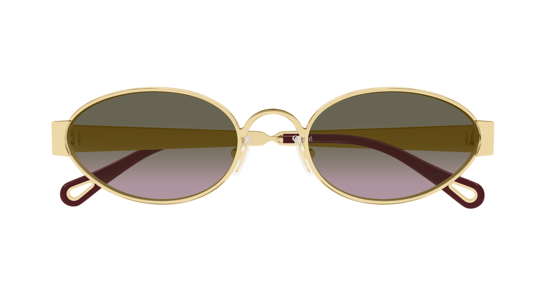 Óculos de sol chloé ch0355s 004 dorado round/oval/panthos femenino tamanho 54mm - Vista de detalhe