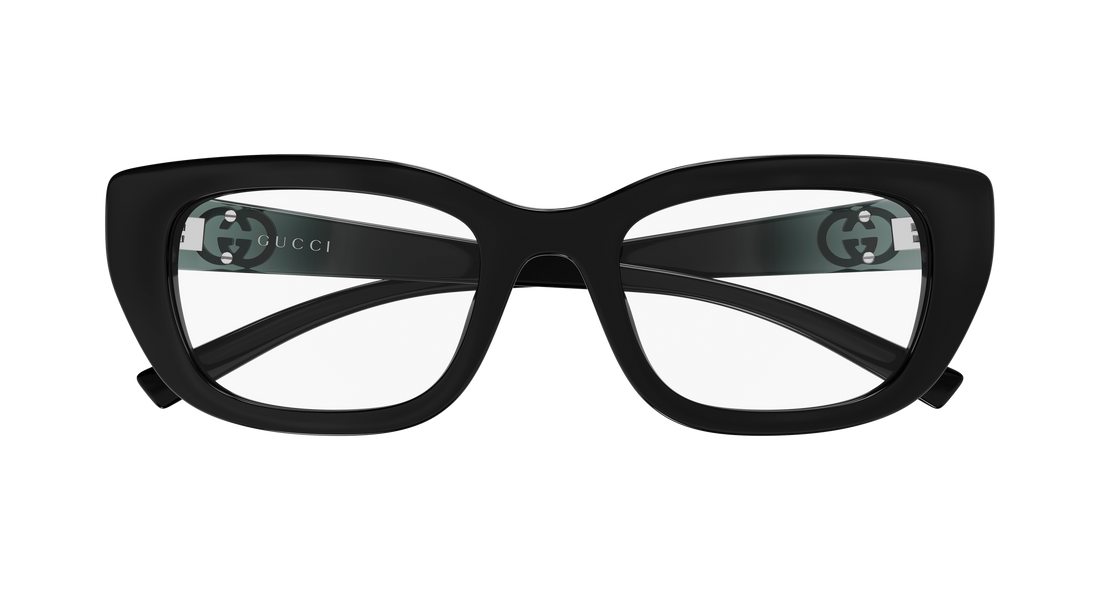 Lunettes de vue gucci gg2027o 001 negro cat eye femenino taille 52mm - Vue détaillée