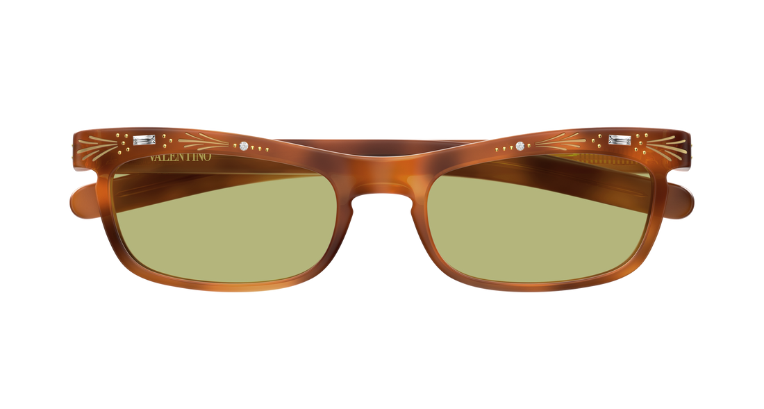 Occhiali da sole valentino vg0044s 005 havana rectangular / squared unisex taglia 52mm - Vista dettagliata
