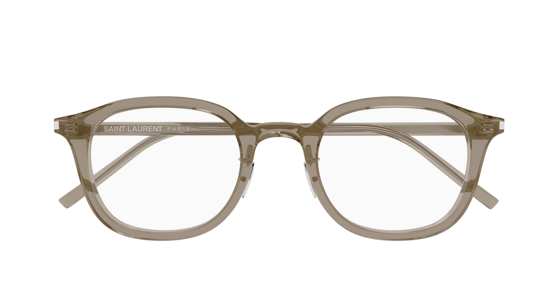 Lunettes de vue saint laurent sl 959/j 003 marron round/oval/panthos masculino taille 49mm - Vue détaillée