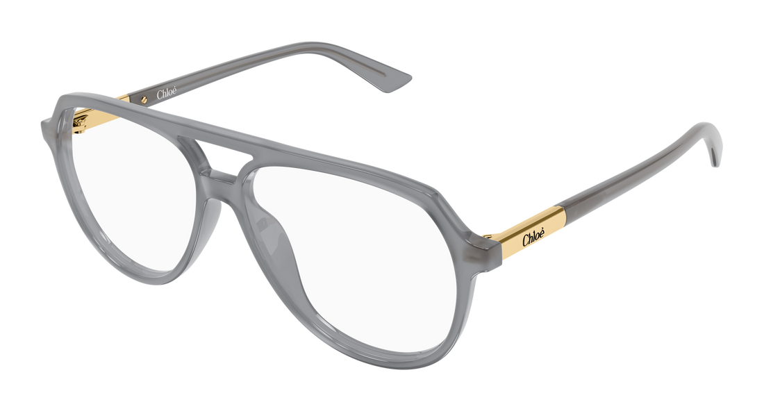 Briller chloé ch0366o 005 gris pilot/navigator femenino størrelse 57mm - Hovedvisning