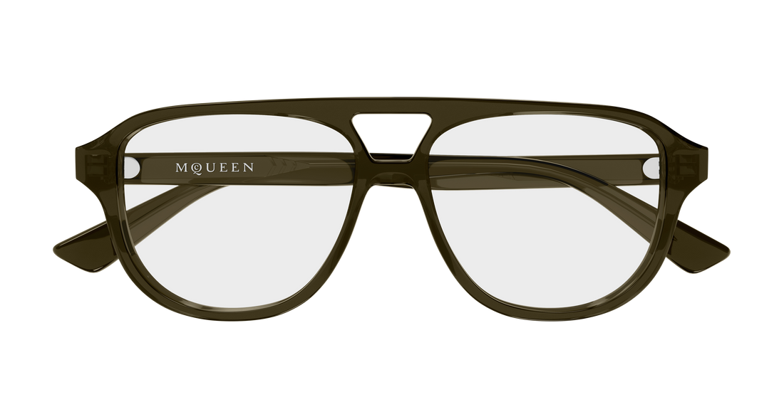 Brillen alexander mcqueen am0574o 004 verde pilot/navigator unisex größe 54mm - Detailansicht