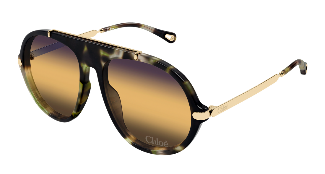 Óculos de sol chloé ch0357s 003 havana round/oval/panthos femenino tamanho 58mm - Vista principal