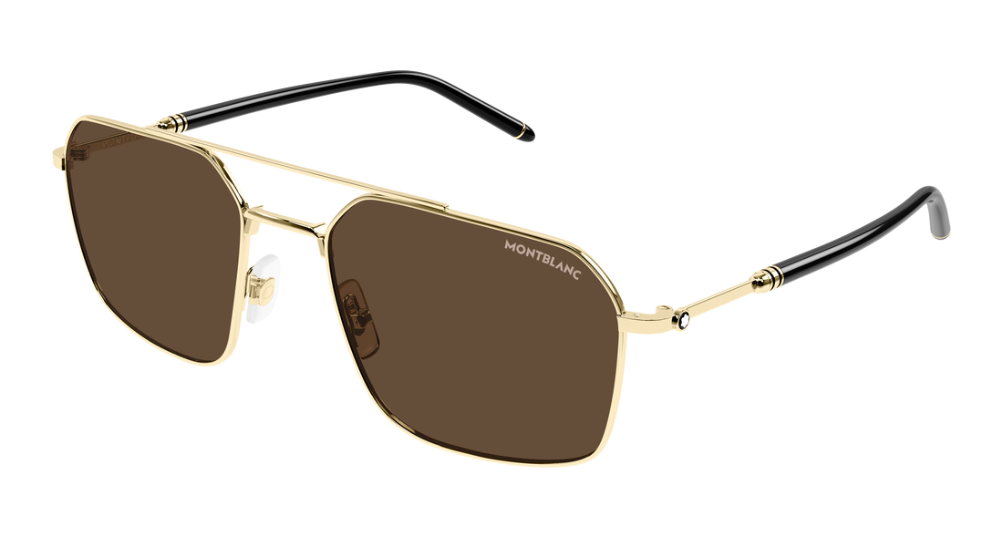 Sunčane naočale montblanc mb0521s 002 dorado pilot/navigator masculino veličina 58mm - Glavni prikaz