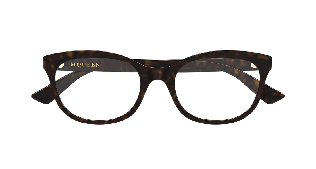 Gafas graduadas alexander mcqueen am0569o 002 havana cat eye femenino talla 53mm - Vista de detalle