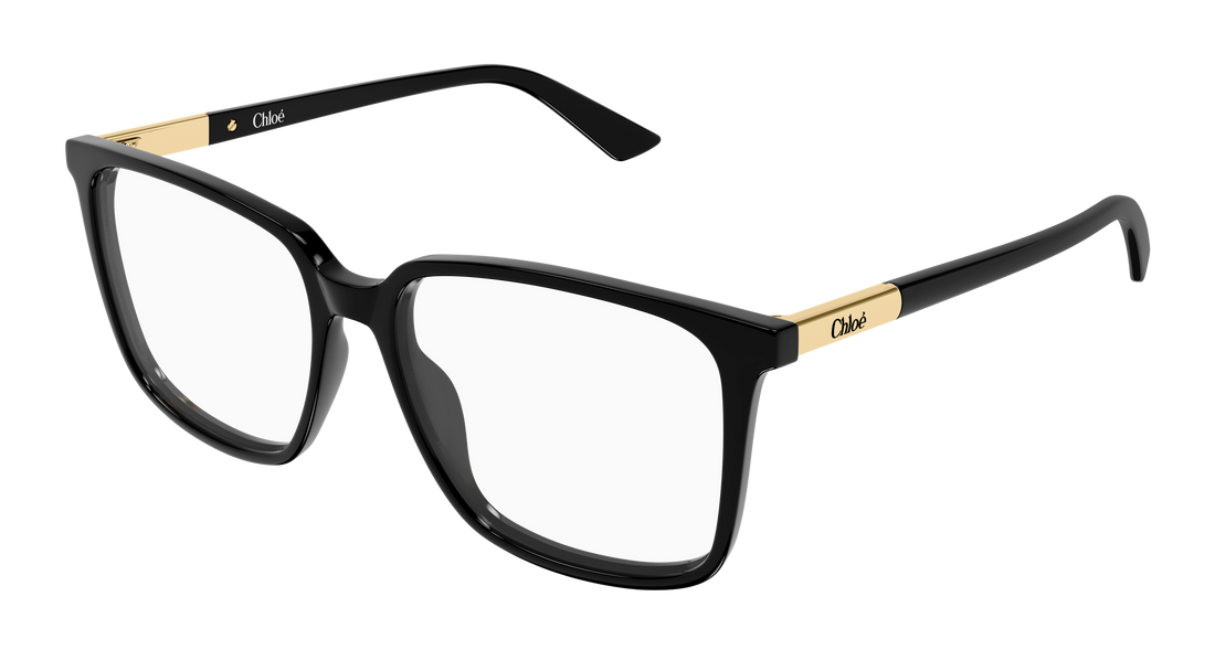 Briller chloé ch0369o 001 negro rectangular / squared femenino størrelse 55mm - Hovedvisning