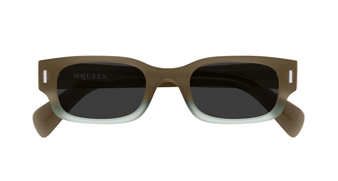 Óculos de sol alexander mcqueen am0549s 004 marron round/oval/panthos unisex tamanho 50mm - Vista de detalhe