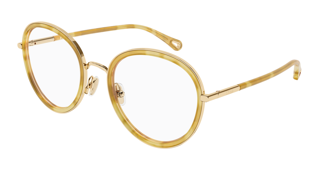 Briller chloé ch0374o 003 dorado round/oval/panthos femenino størrelse 53mm - Hovedvisning