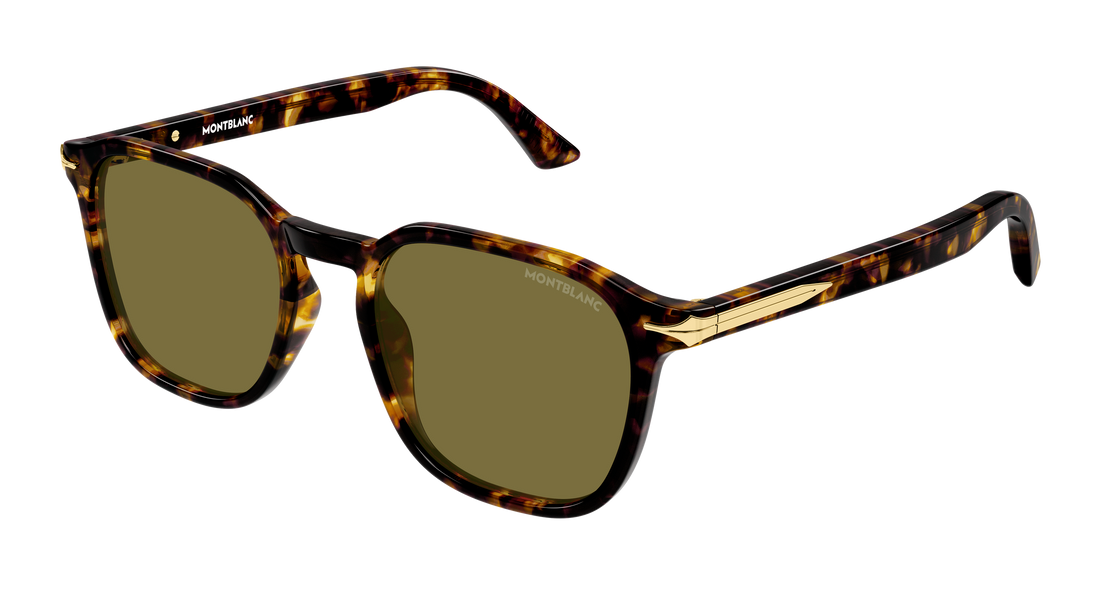 Zonnebrillen montblanc mb0516s 003 havana rectangular / squared masculino maat 52mm - Hoofdaanzicht
