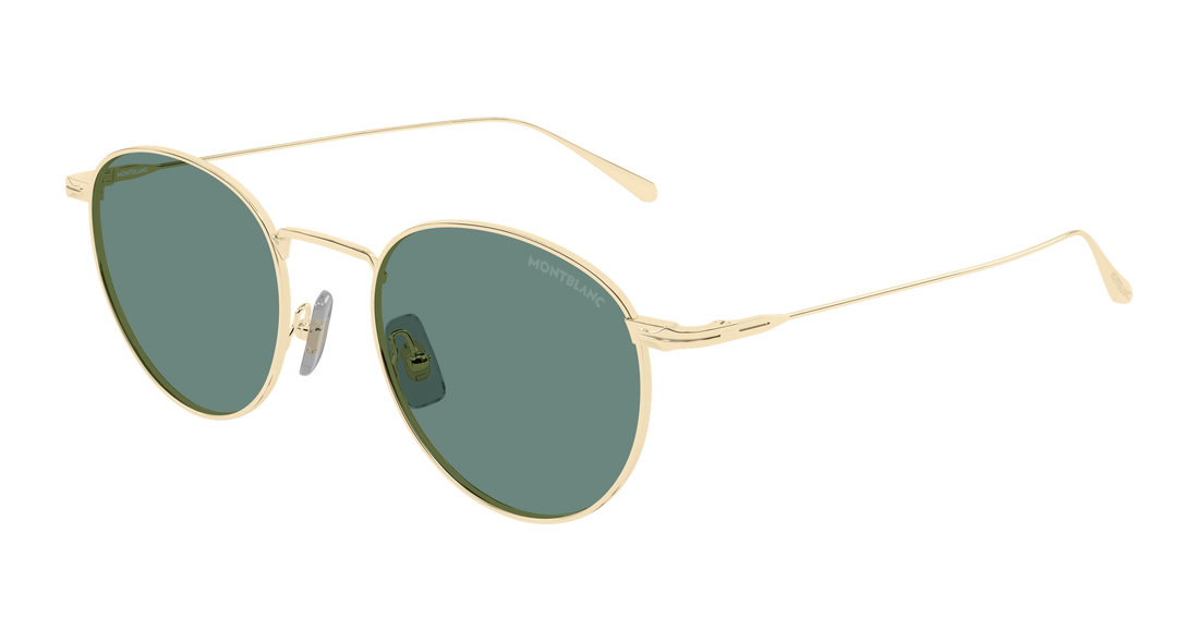 Solbriller montblanc mb0473s 004 dorado round/oval/panthos masculino størrelse 50mm - Hovedvisning