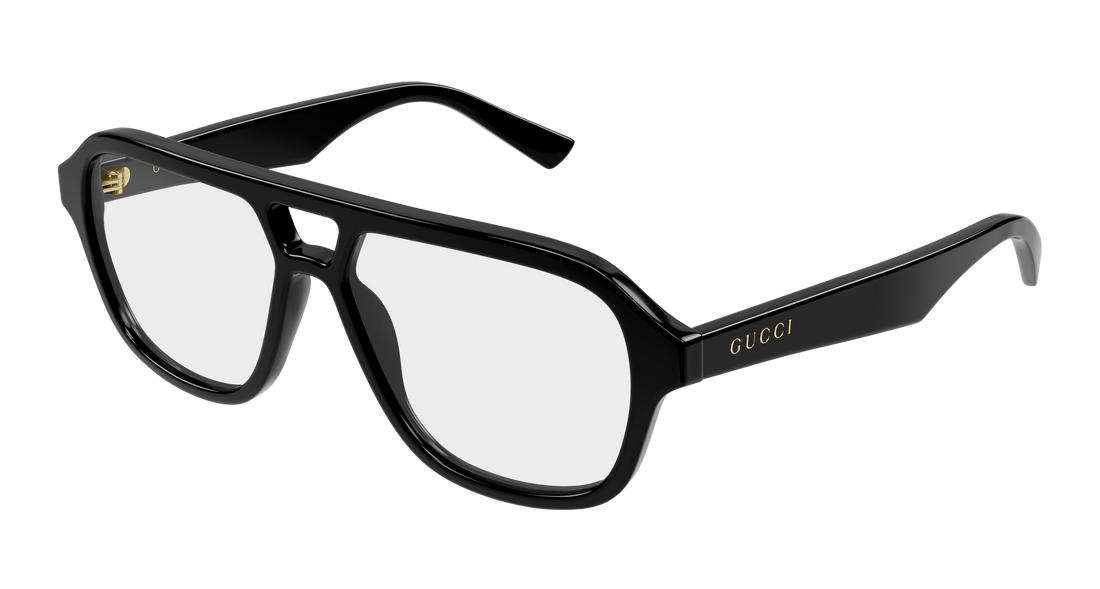Lunettes de vue gucci gg2183o 001 negro round/oval/panthos masculino taille 54mm - Vue principale