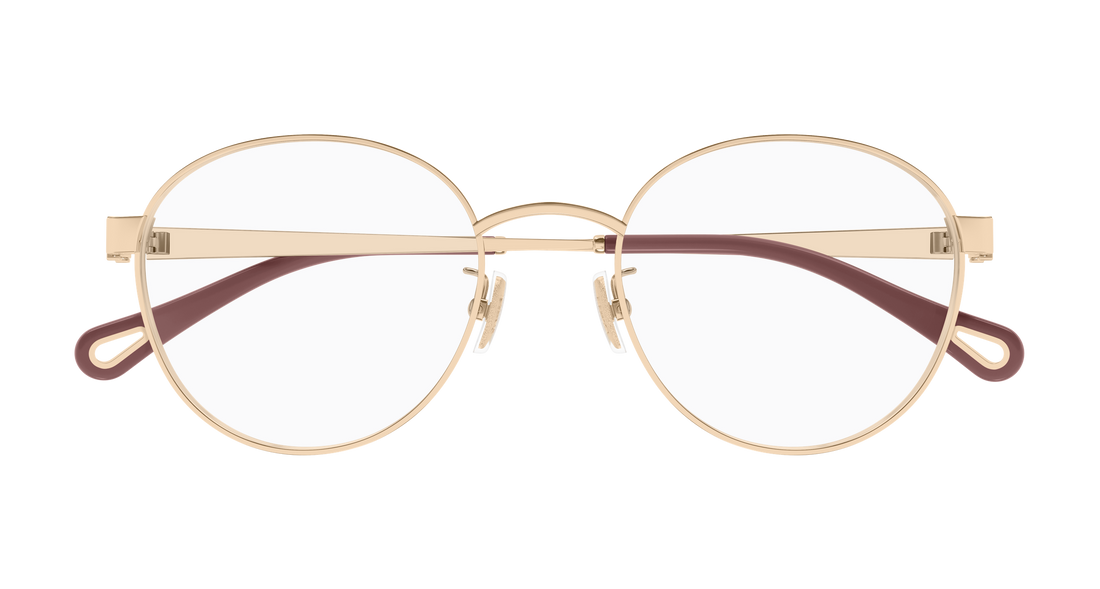 Gafas graduadas chloé ch0377oa 003 dorado round/oval/panthos femenino talla 52mm - Vista de detalle