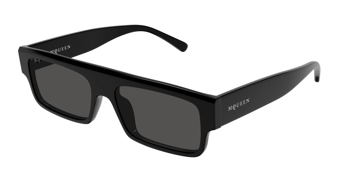 Solbriller alexander mcqueen am0580s 001 negro rectangular / squared masculino størrelse 55mm - Hovedvisning