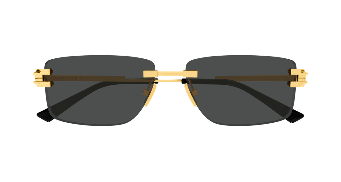 Occhiali da sole bottega veneta bv1511s 001 dorado rectangular / squared unisex taglia 58mm - Vista dettagliata