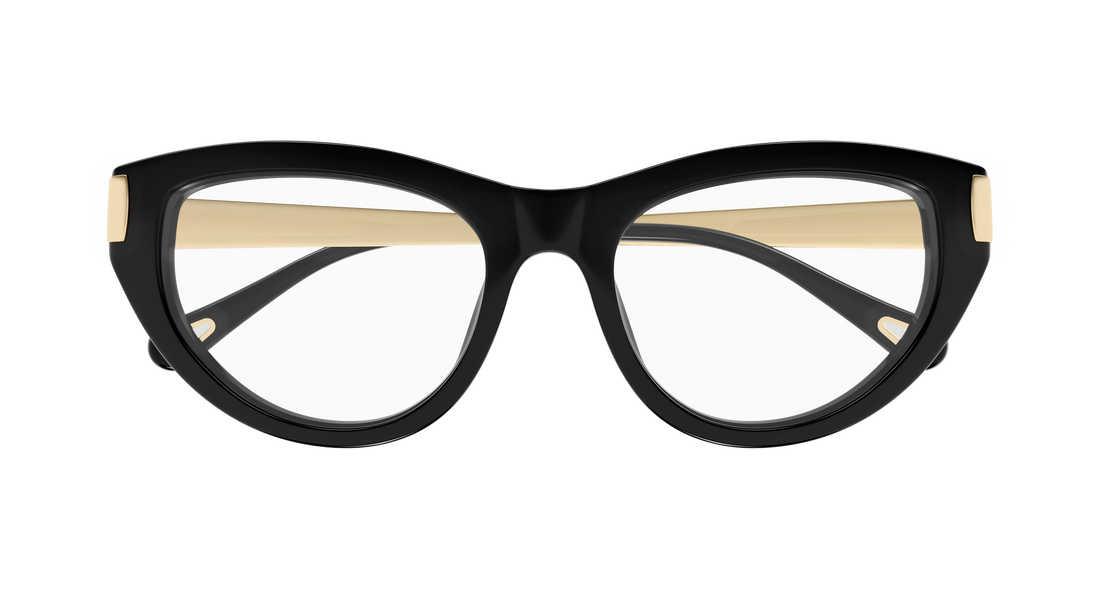 Óculos graduados chloé ch0352o 001 negro cat eye femenino tamanho 53mm - Vista de detalhe