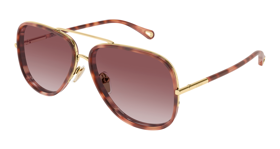 Lunettes de soleil chloé ch0382s 004 dorado pilot/navigator femenino taille 60mm - Vue principale