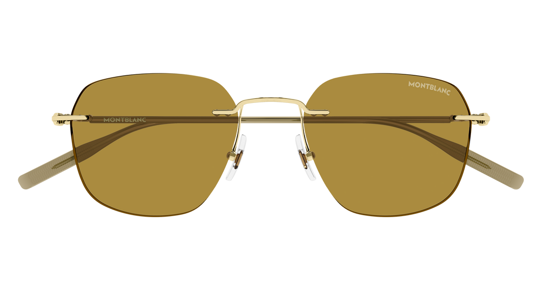 Occhiali da sole montblanc mb0430s 004 dorado rectangular / squared masculino taglia 53mm - Vista dettagliata