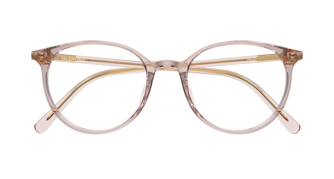 Lunettes de vue valentino vg0041ok 004 rosa round/oval/panthos femenino taille 52mm - Vue détaillée