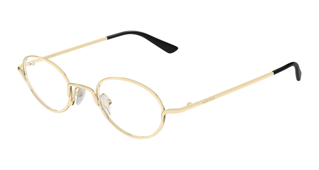 Brillen alexander mcqueen am0562o 002 dorado round/oval/panthos unisex größe 46mm - Hauptansicht