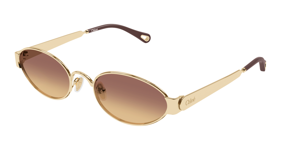 Óculos de sol chloé ch0355s 002 dorado round/oval/panthos femenino tamanho 54mm - Vista principal