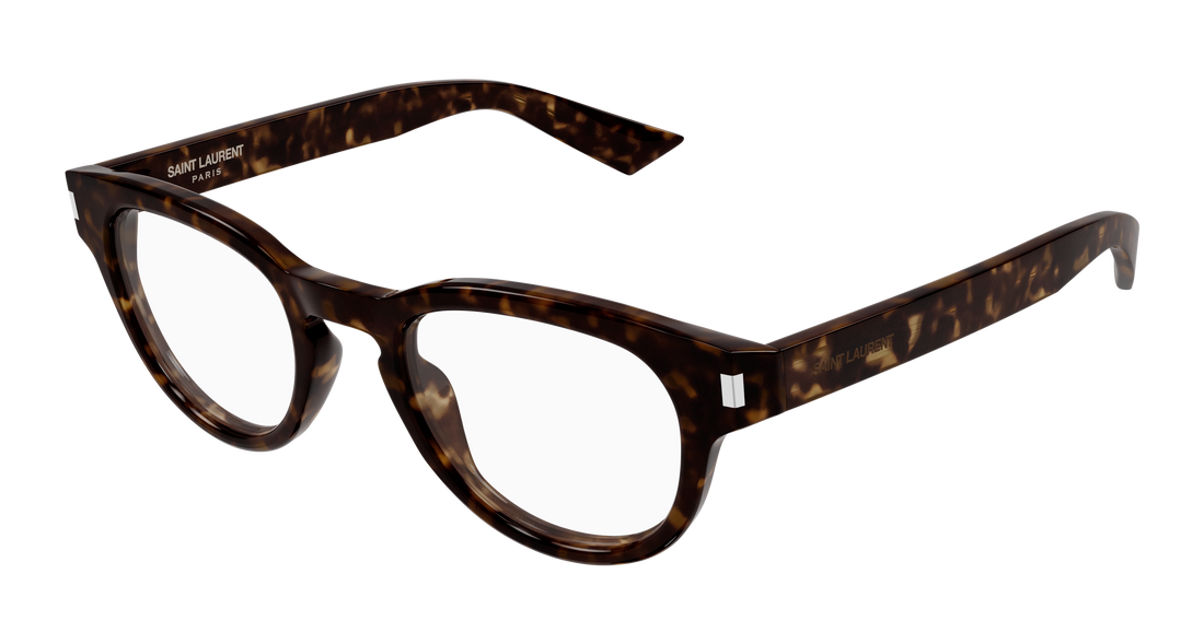 Occhiali da vista saint laurent sl 876 opt 002 havana round/oval/panthos masculino taglia 48mm - Vista principale