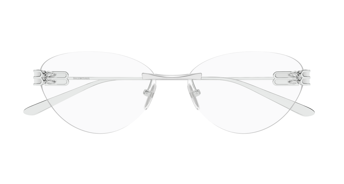 Occhiali da vista balenciaga bb0489o 001 plateado cat eye femenino taglia 61mm - Vista dettagliata