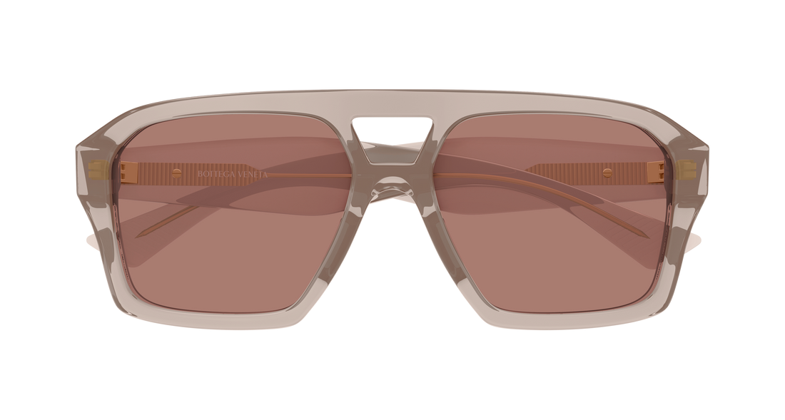 Occhiali da sole bottega veneta bv1501s 003 marron rectangular / squared unisex taglia 56mm - Vista dettagliata