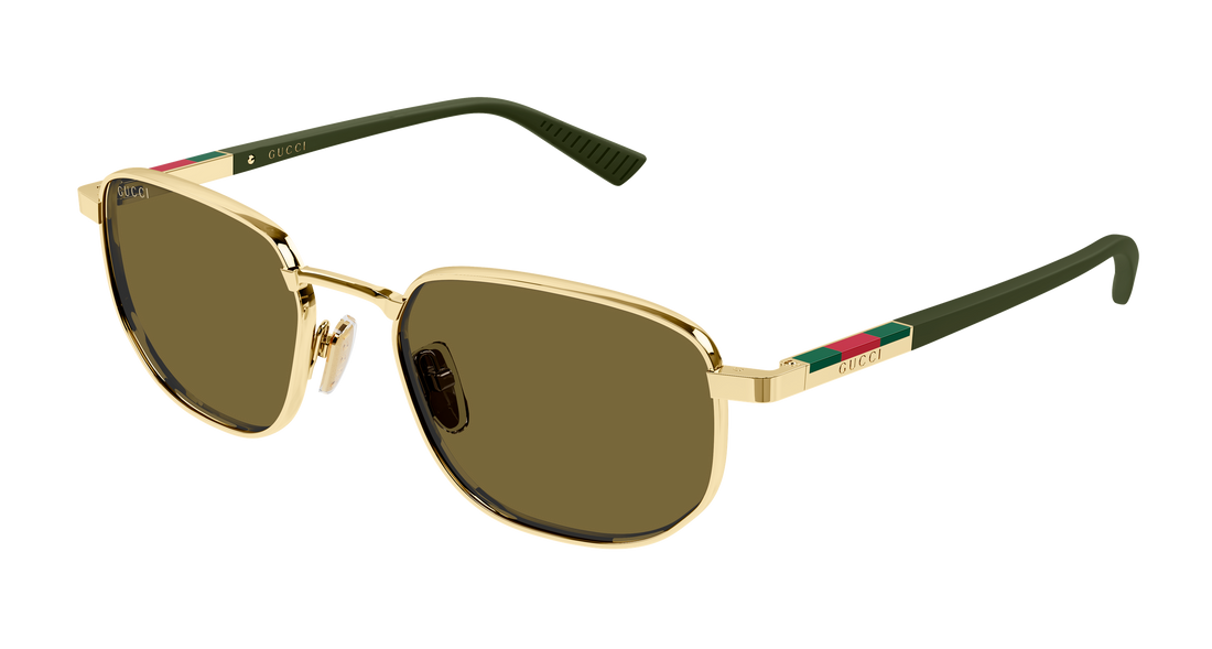 Occhiali da sole gucci gg2093s 003 dorado rectangular / squared masculino taglia 54mm - Vista principale
