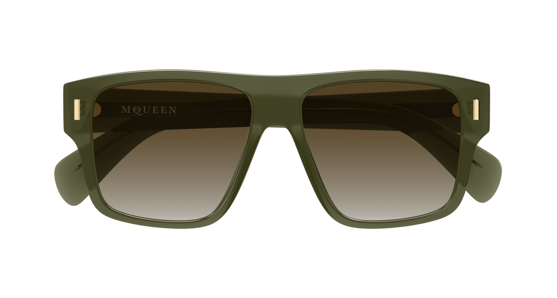 Sunglasses alexander mcqueen am0550s 003 verde rectangular / squared masculino size 55mm - Detailed view