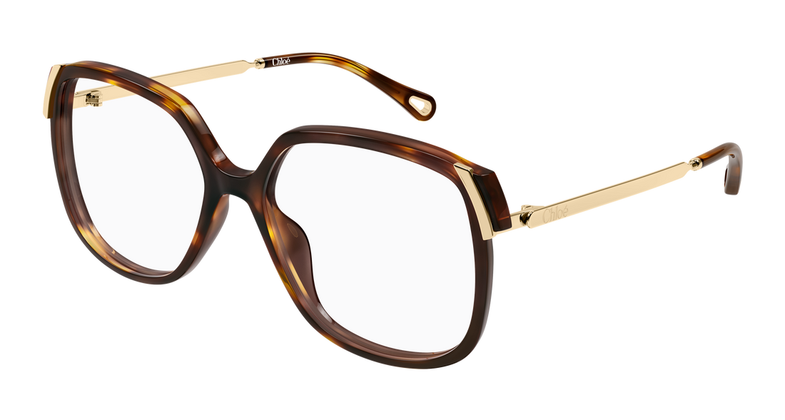 Brillen chloé ch0287o 010 havana rectangular / squared femenino maat 56mm - Hoofdaanzicht