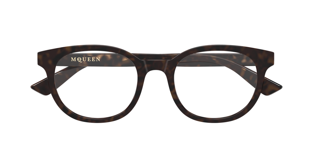 Gafas graduadas alexander mcqueen am0567o 002 havana round/oval/panthos masculino talla 51mm - Vista de detalle