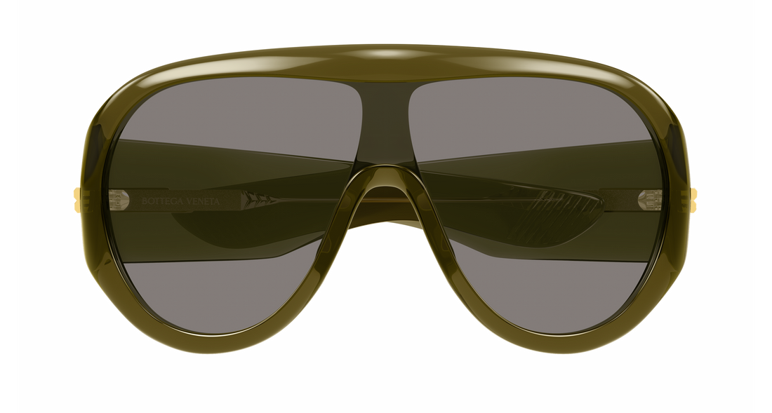 Lunettes de soleil bottega veneta bv1345s 006 verde mask unisex taille 99mm - Vue détaillée