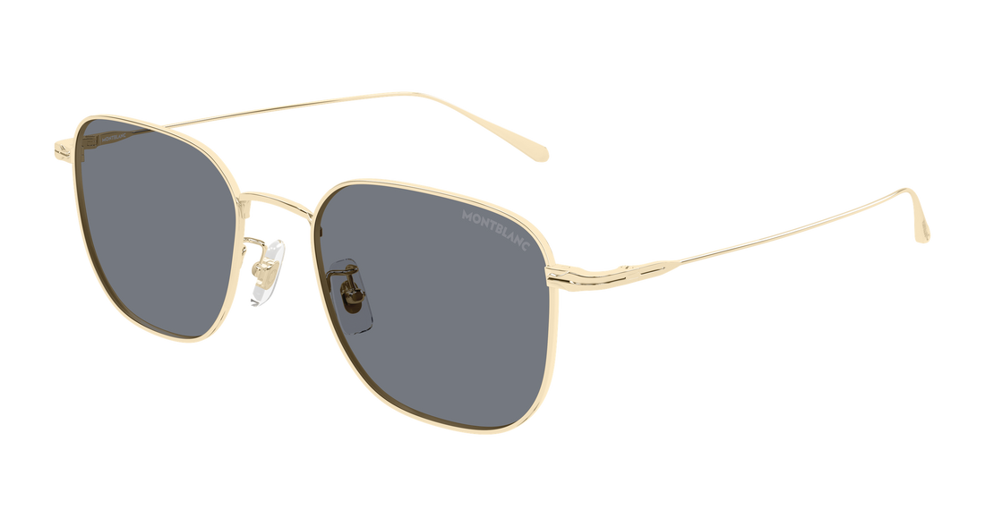 Solbriller montblanc mb0477sa 001 dorado rectangular / squared masculino størrelse 54mm - Hovedvisning