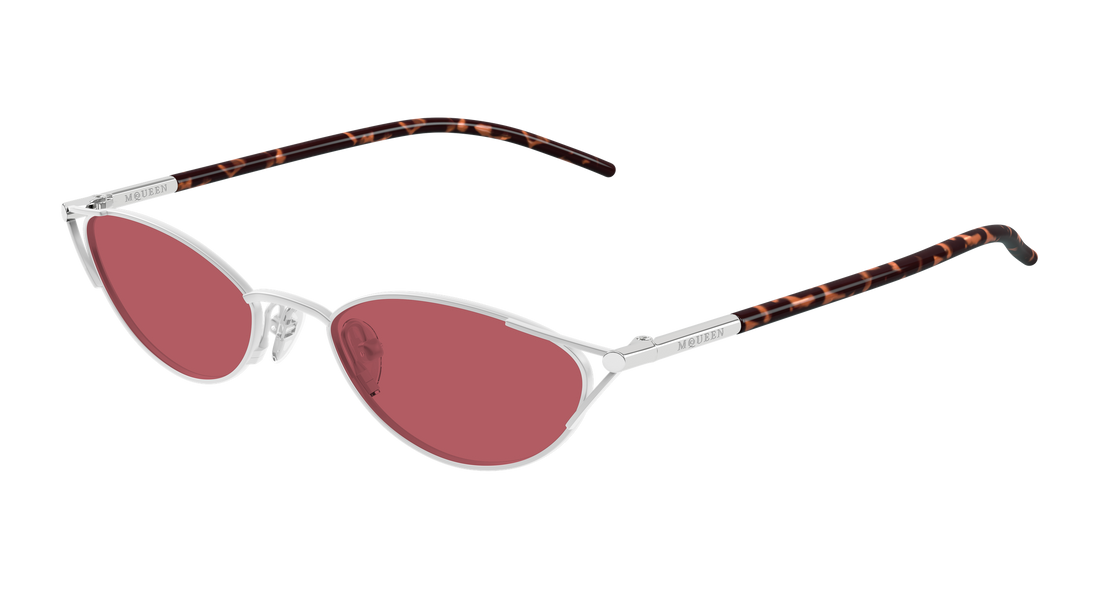 Óculos de sol alexander mcqueen am0563s 003 plateado cat eye femenino tamanho 50mm - Vista principal