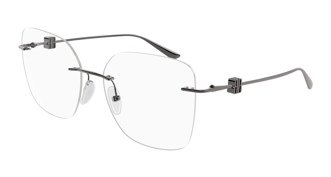 Glasögon balenciaga bb0537o 002 plateado rectangular / squared femenino storlek 58mm - Huvudvy