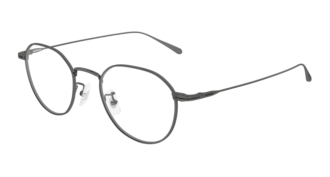 Briller montblanc mb0476oa 003 plateado geometrical/directional masculino størrelse 49mm - Hovedvisning
