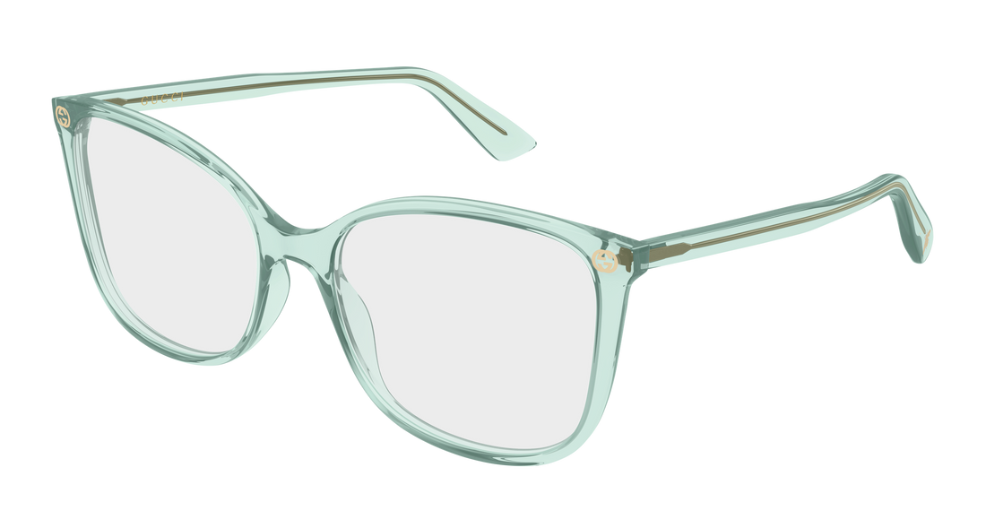 Occhiali da vista gucci gg0026o 024 verde cat eye femenino taglia 55mm - Vista principale