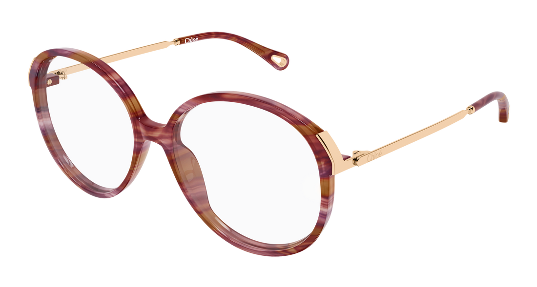 Brillen chloé ch0408o 003 havana round/oval/panthos femenino maat 58mm - Hoofdaanzicht