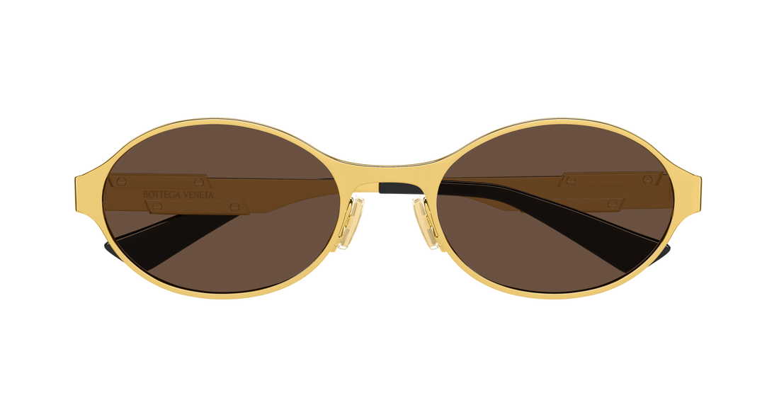 Sunglasses bottega veneta bv1456s 001 dorado round/oval/panthos unisex size 55mm - Detailed view